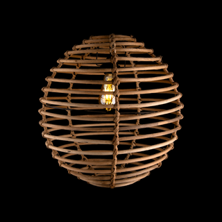 Grande suspension "Globe" de style Bohème en rotin