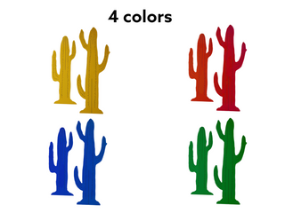 Cactus Mexicain en Métal 5 Branches Peinture Epoxy – 4 Couleurs Différentes