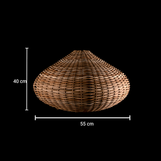 Grande Suspension Champignon Bohème en Rotin Naturel