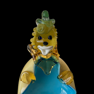 Sculpture Murano authentique "clown au gros ventre" :pièce de collection en pâte de verre