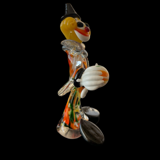 Sculpture Murano authentique "clown au chapeau noir" :pièce de collection en pâte de verre