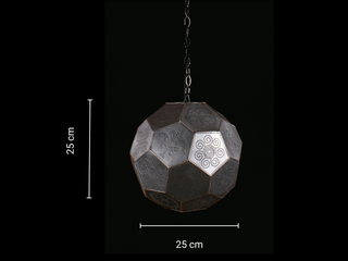 Suspension marocaine revisitée "Globe suspendu" en aluminium brossé